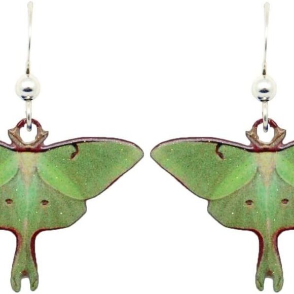 Jewelry - Luna Moth Earrings Sterling Silver French Hook Light-Weight Elegant Gift